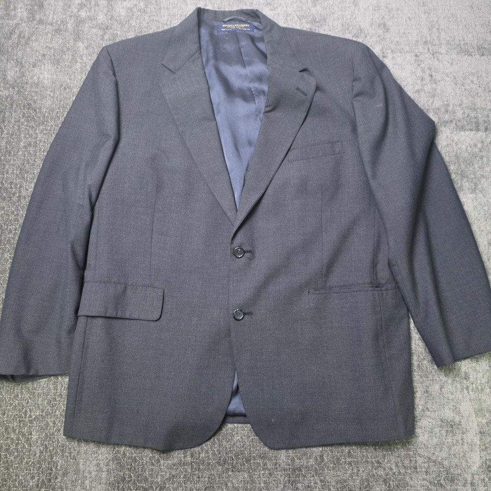 Vintage Brooks Brothers Jacket Mens 46 R Navy Blue Blazer Suit Dress Made In USA